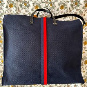 COPY - CLARE V. Simple Tote Perforated Suede with Stripes